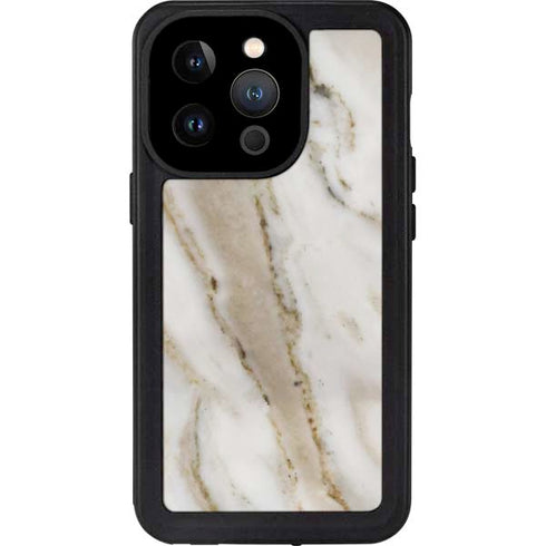 Vanilla Marble iPhone 15 Pro Waterproof Case